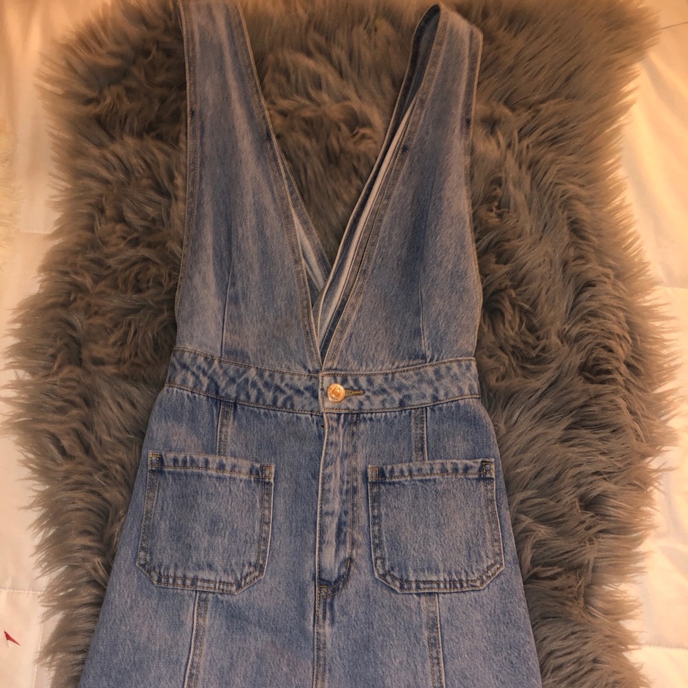 Denim overall dress